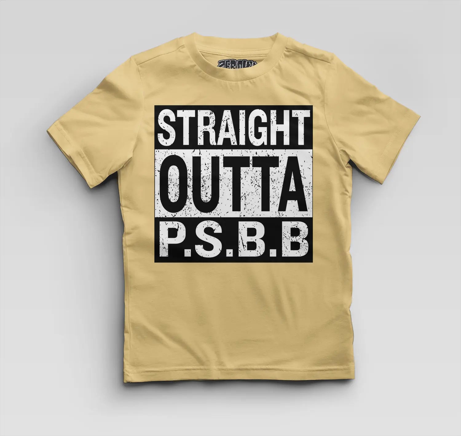 Straight Outta Psbb Boys Round Neck T-Shirt in Beige Color