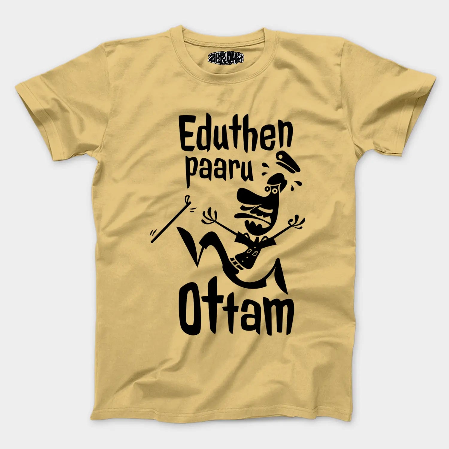 Eduthen Paaru Ottam Men/Unisex T-Shirt in Beige Color
