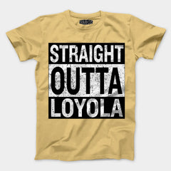 Straight Outta Loyola Men/Unisex T-Shirt in Beige Color