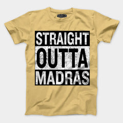 Straight Outta Madras Men/Unisex T-Shirt in Beige Color