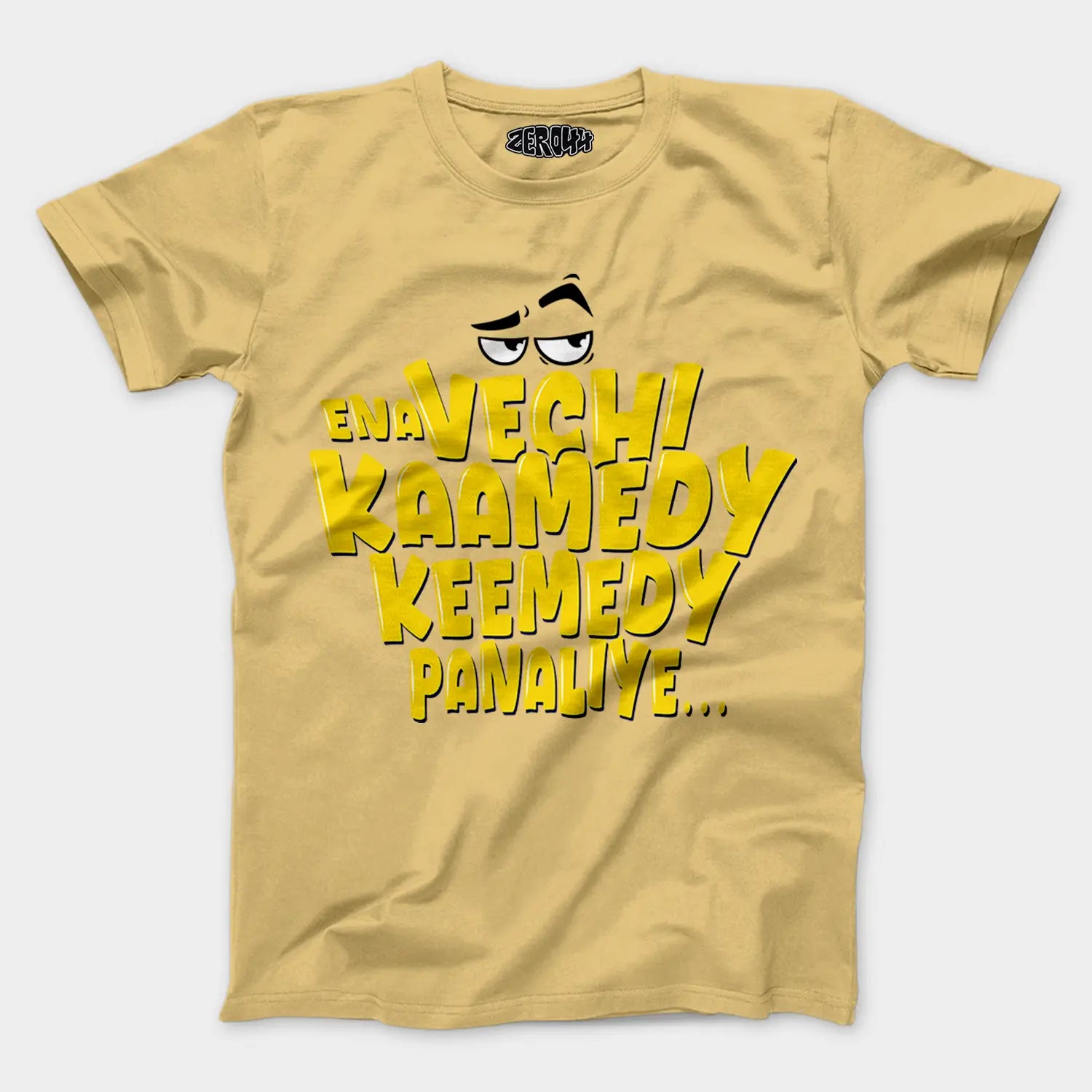 Ena Vechi Kaamedy Keemady Panaliye Men/Unisex T-Shirt in Beige Color