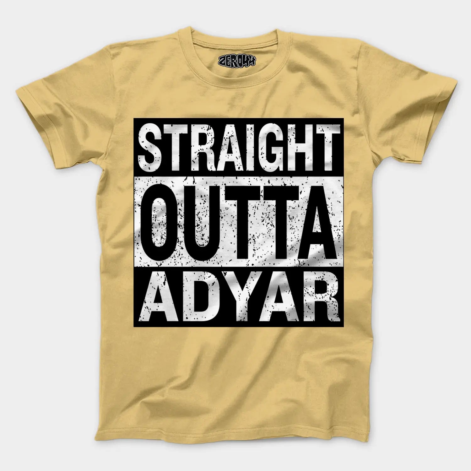 Straight Outta Adyar Men/Unisex T-Shirt in Beige Color