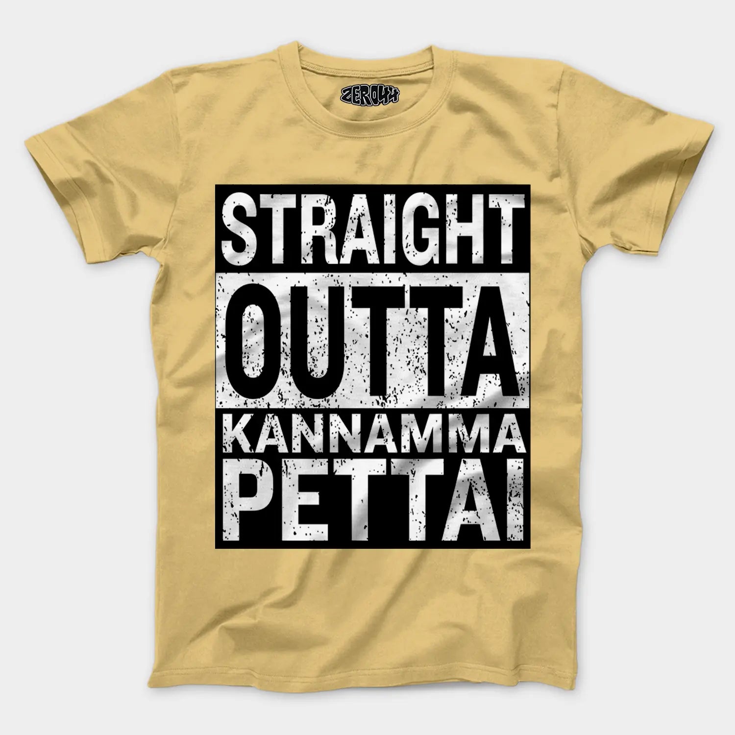 Straight Outta Kannamma Pettai Men/Unisex T-Shirt in Beige Color