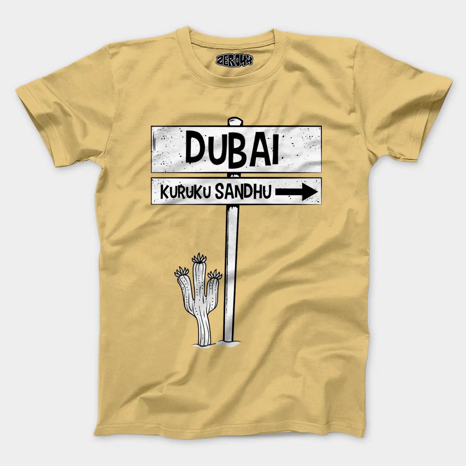 Dubai Kuruku Sandhu Men/Unisex T-Shirt in Beige Color