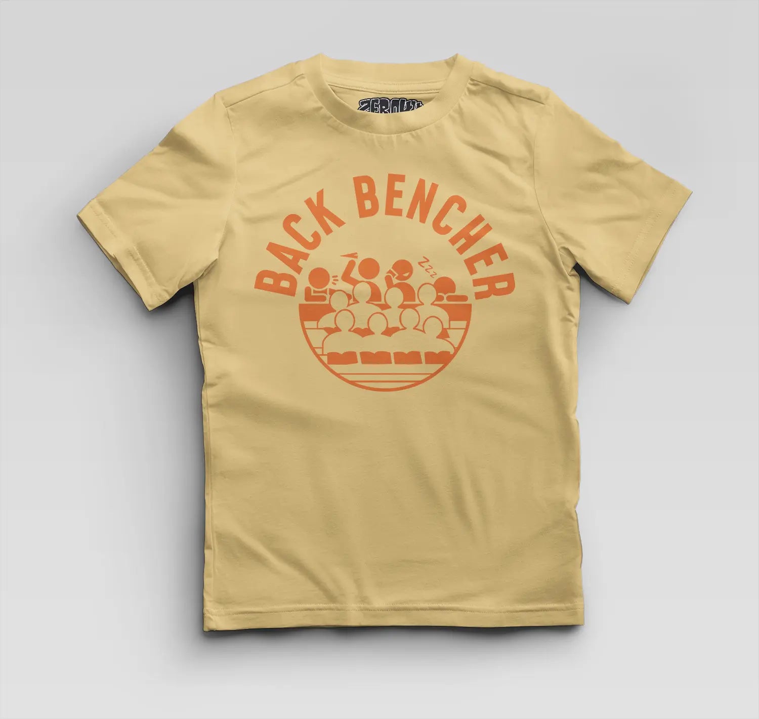 Back Bencher Boys Round Neck T-Shirt in Beige Color