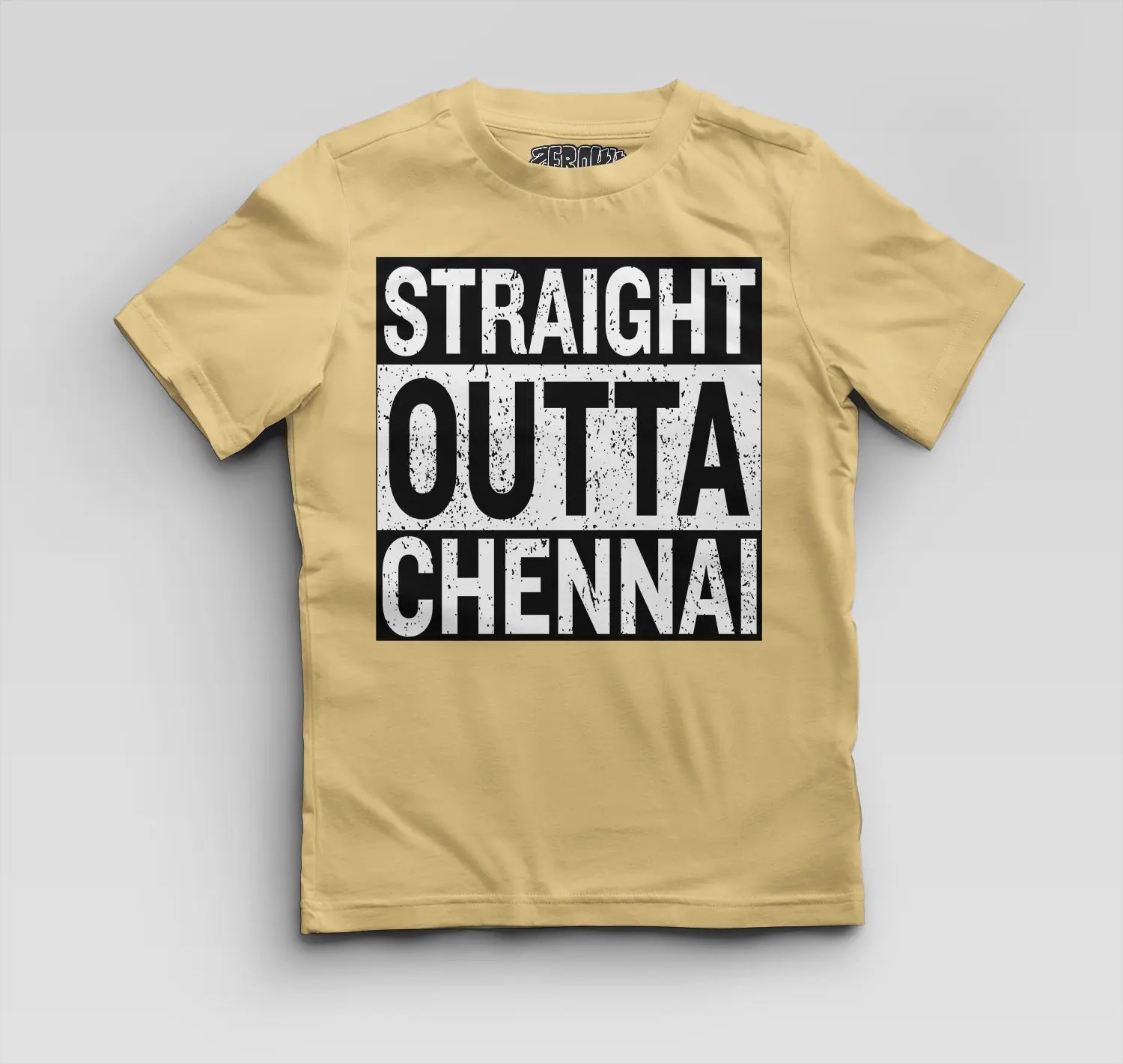 Straight Outta Chennai Boys Round Neck T-Shirt in Beige Color