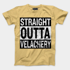Straight Outta Velachery Men/Unisex T-Shirt in Beige Color