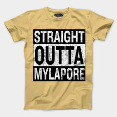 Straight Outta Mylapore Men/Unisex T-Shirt in Beige Color