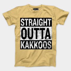 Straight Outta Kakkoos Men/Unisex T-Shirt in Beige Color
