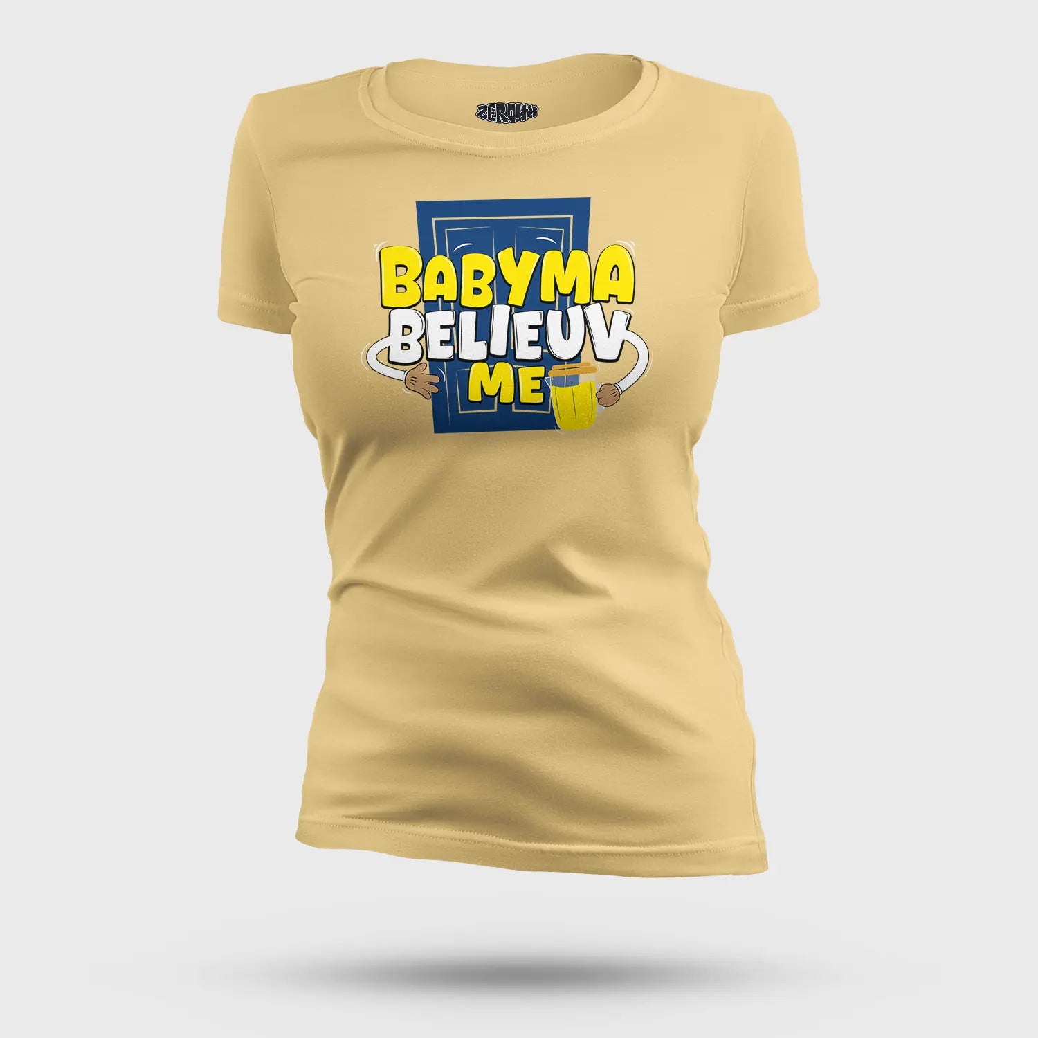 Babyma Belieuv Me Women's T-Shirt in Beige Color