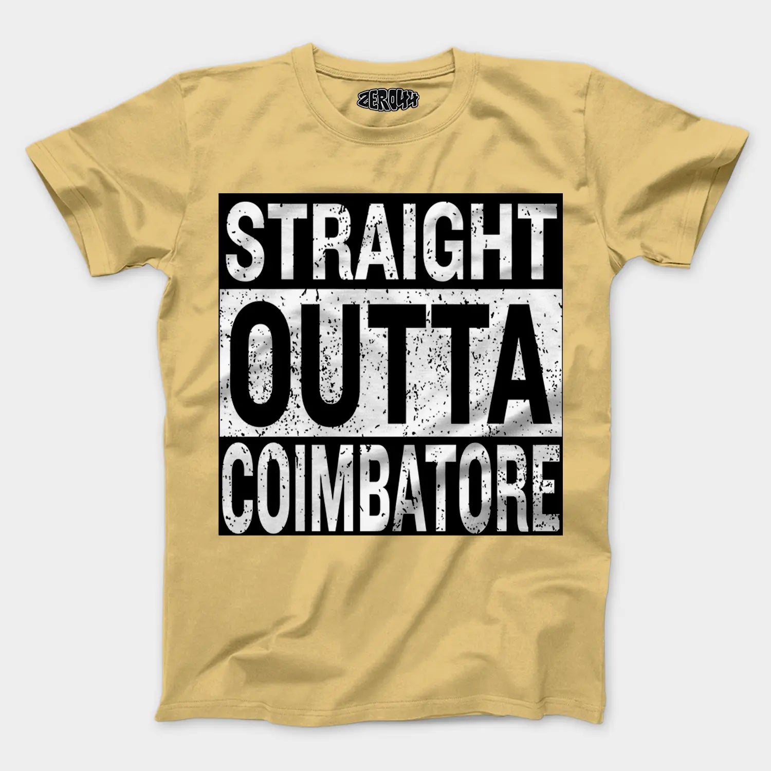 Straight Outta Coimbatore Men/Unisex T-Shirt in Beige Color