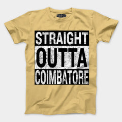 Straight Outta Coimbatore Men/Unisex T-Shirt in Beige Color
