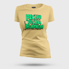 Pechu Pecha Irrukanum Women's T-Shirt in Beige Color