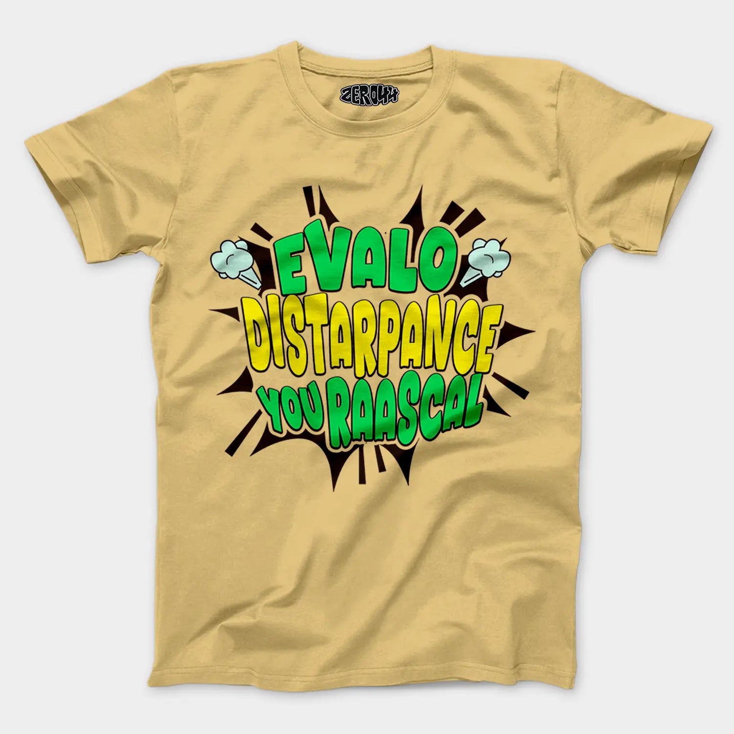 Evalo Distarpance You Raascal Men/Unisex T-Shirt in Beige Color