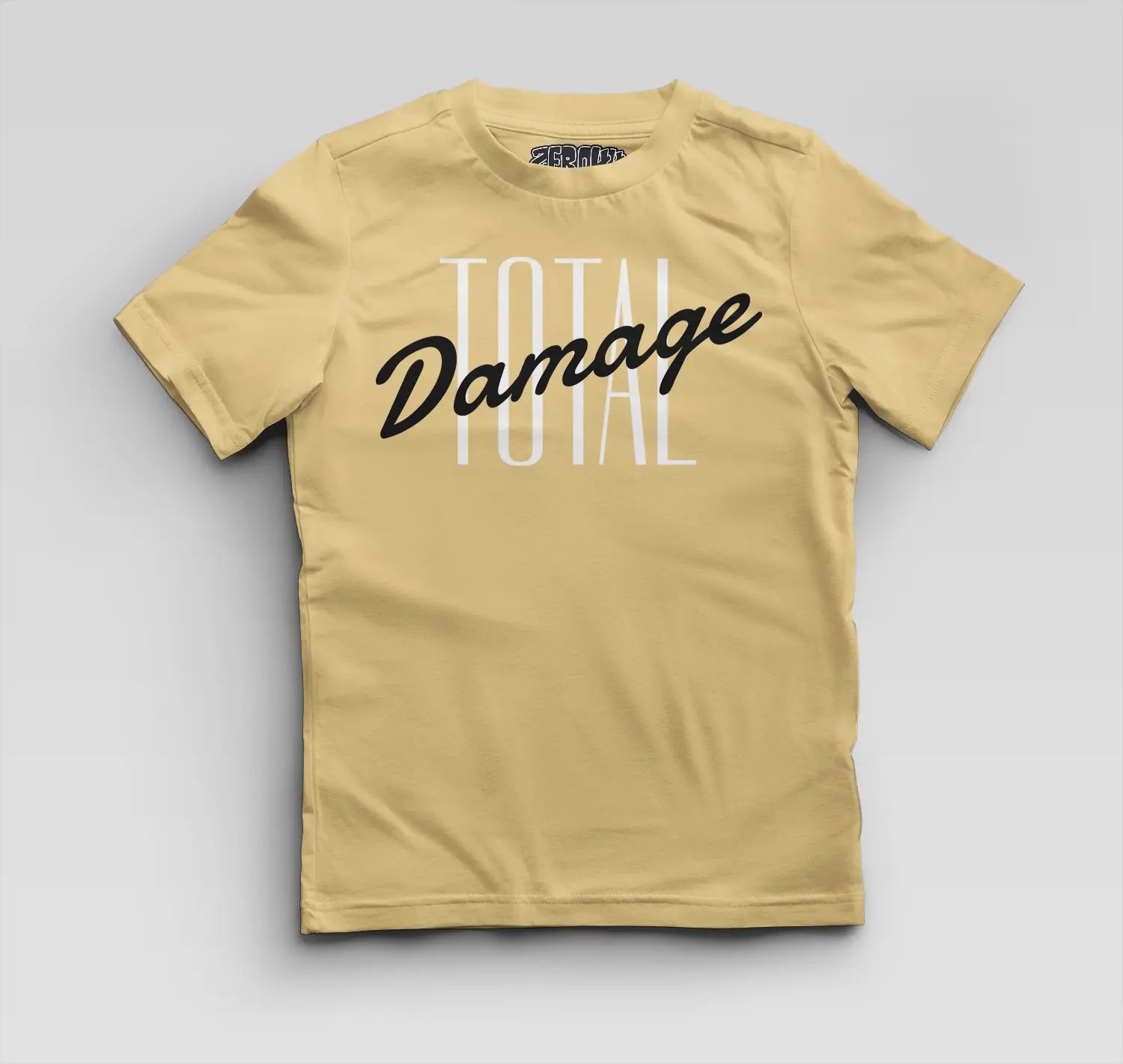 Total Damage Boys Round Neck T-Shirt in Beige Color