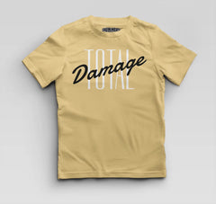 Total Damage Boys Round Neck T-Shirt in Beige Color