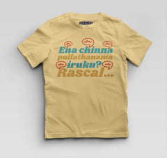 Ena Chinna Pulla Thanama Iruku Rascal Boys Round Neck T-Shirt in Beige Color