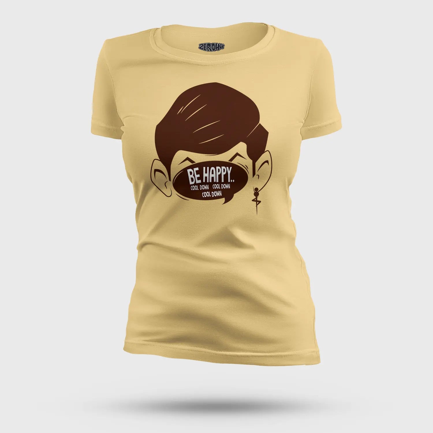 Be Happy Cool Down Cool Down Cool Down Women's T-Shirt in Beige Color
