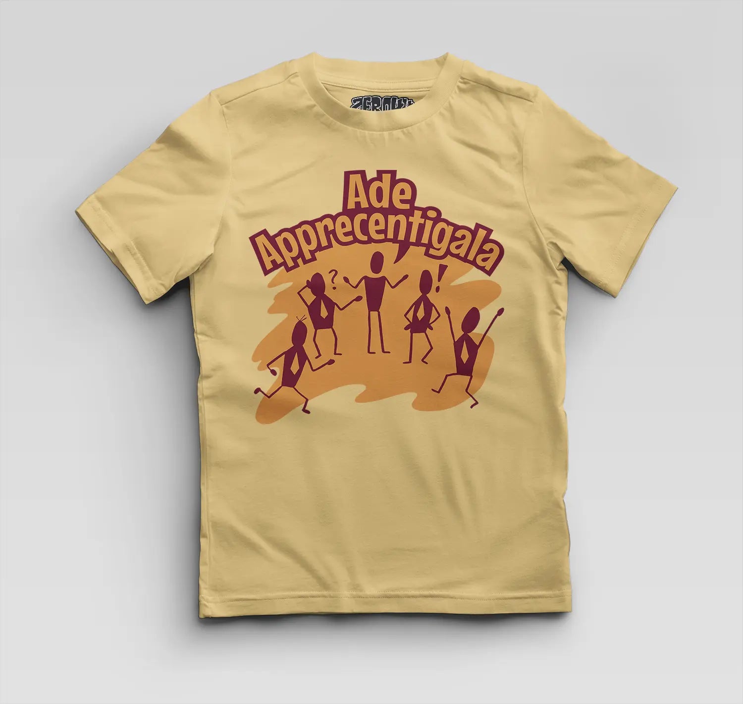 Ade Apprecentingala Boys Round Neck T-Shirt in Beige Color