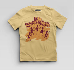 Ade Apprecentingala Boys Round Neck T-Shirt in Beige Color