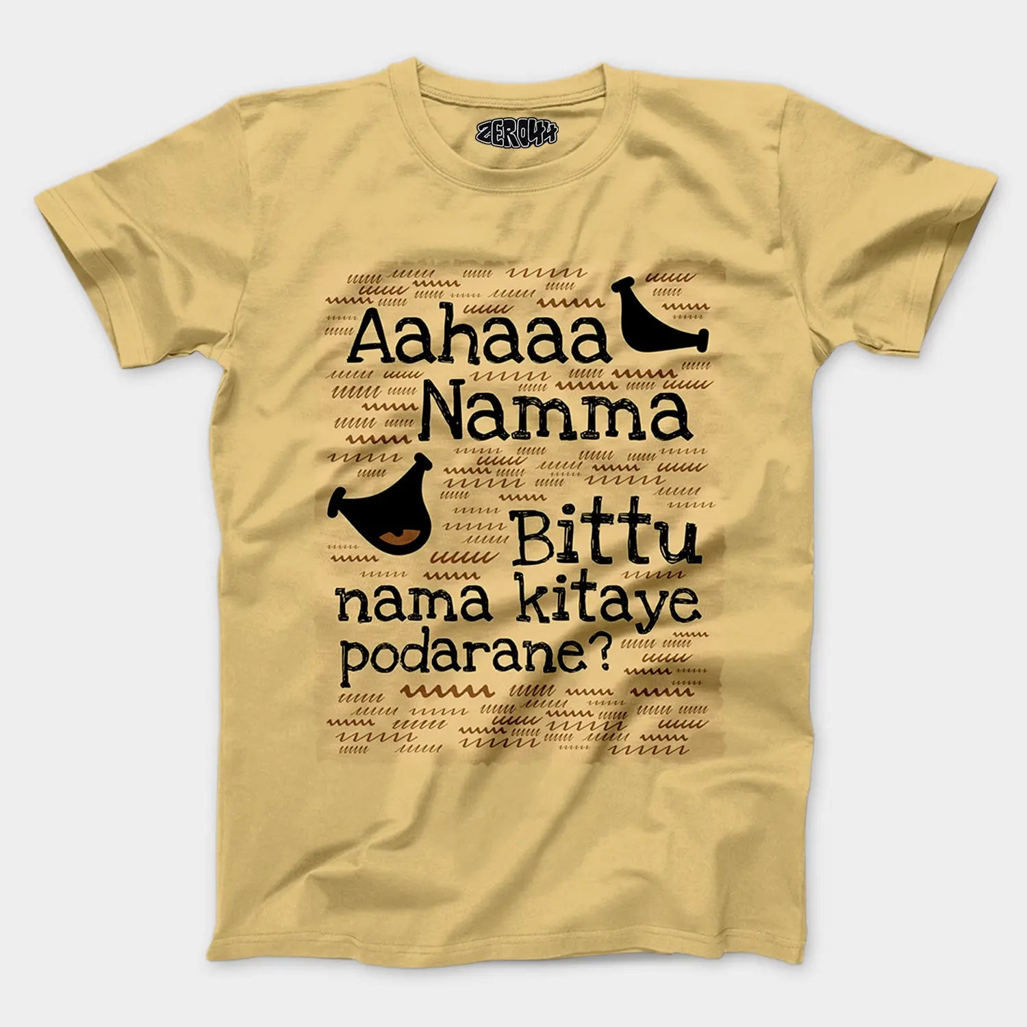 Aahaaa Namma Bittu Nama Kitaye Podarane Men/Unisex T-Shirt in Beige Color