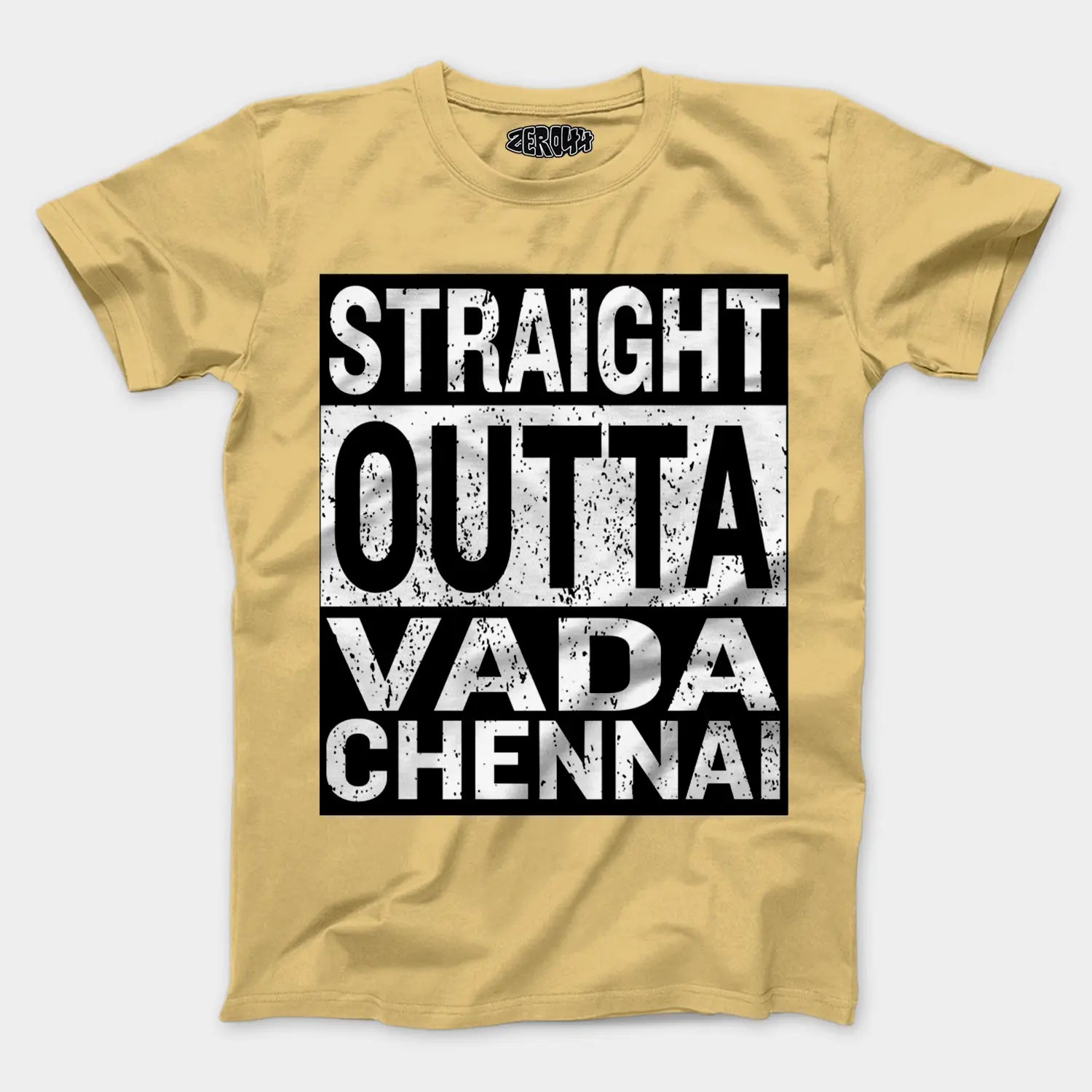 Straight Outta Vada Chennai Men/Unisex T-Shirt in Beige Color