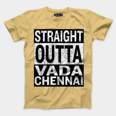 Straight Outta Vada Chennai Men/Unisex T-Shirt in Beige Color