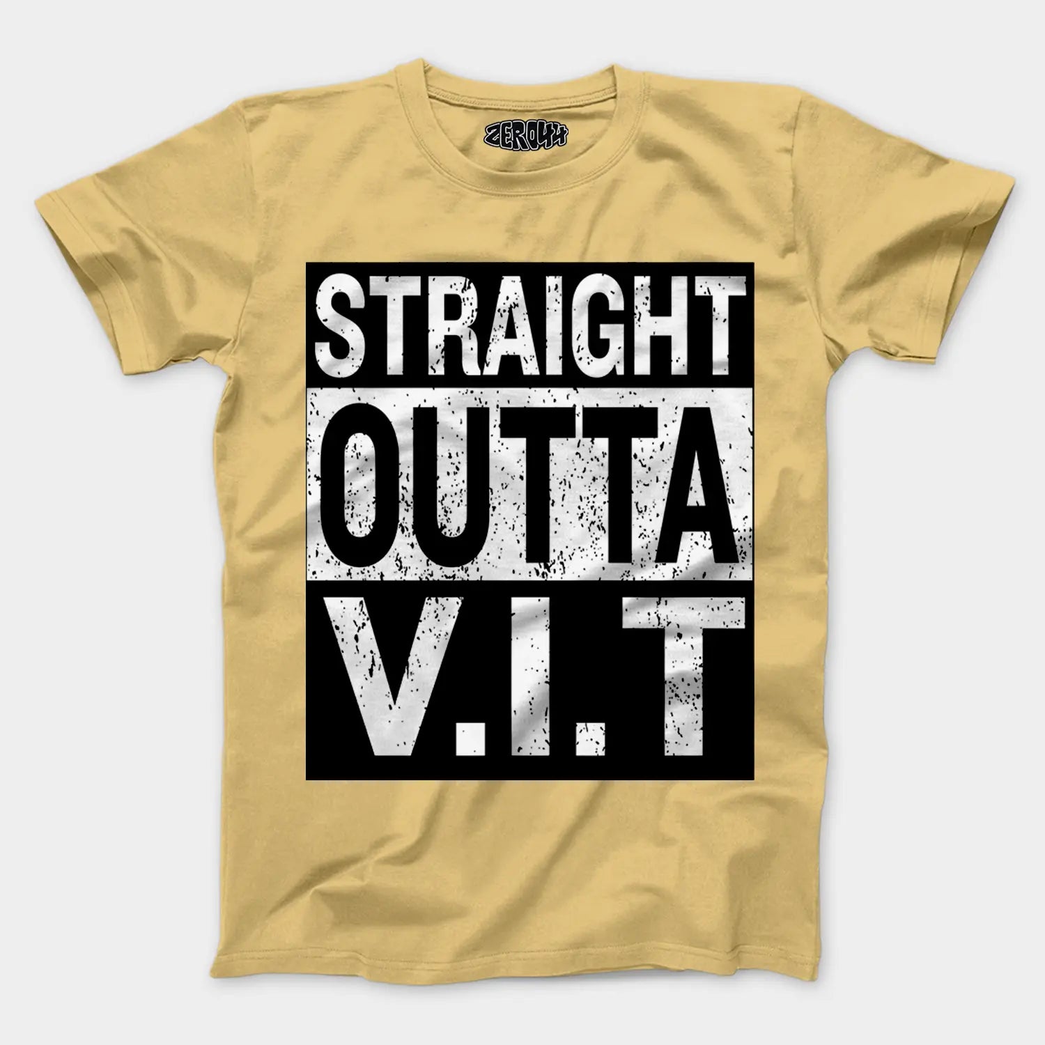 Straight Outta Vit Men/Unisex T-Shirt in Beige Color