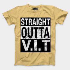 Straight Outta Vit Men/Unisex T-Shirt in Beige Color