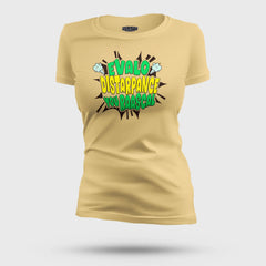 Evalo Distarpance You Raascal Women's T-Shirt in Beige Color
