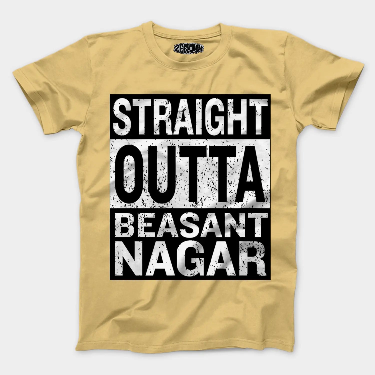Straight Outta Beasant Nagar Men/Unisex T-Shirt in Beige Color