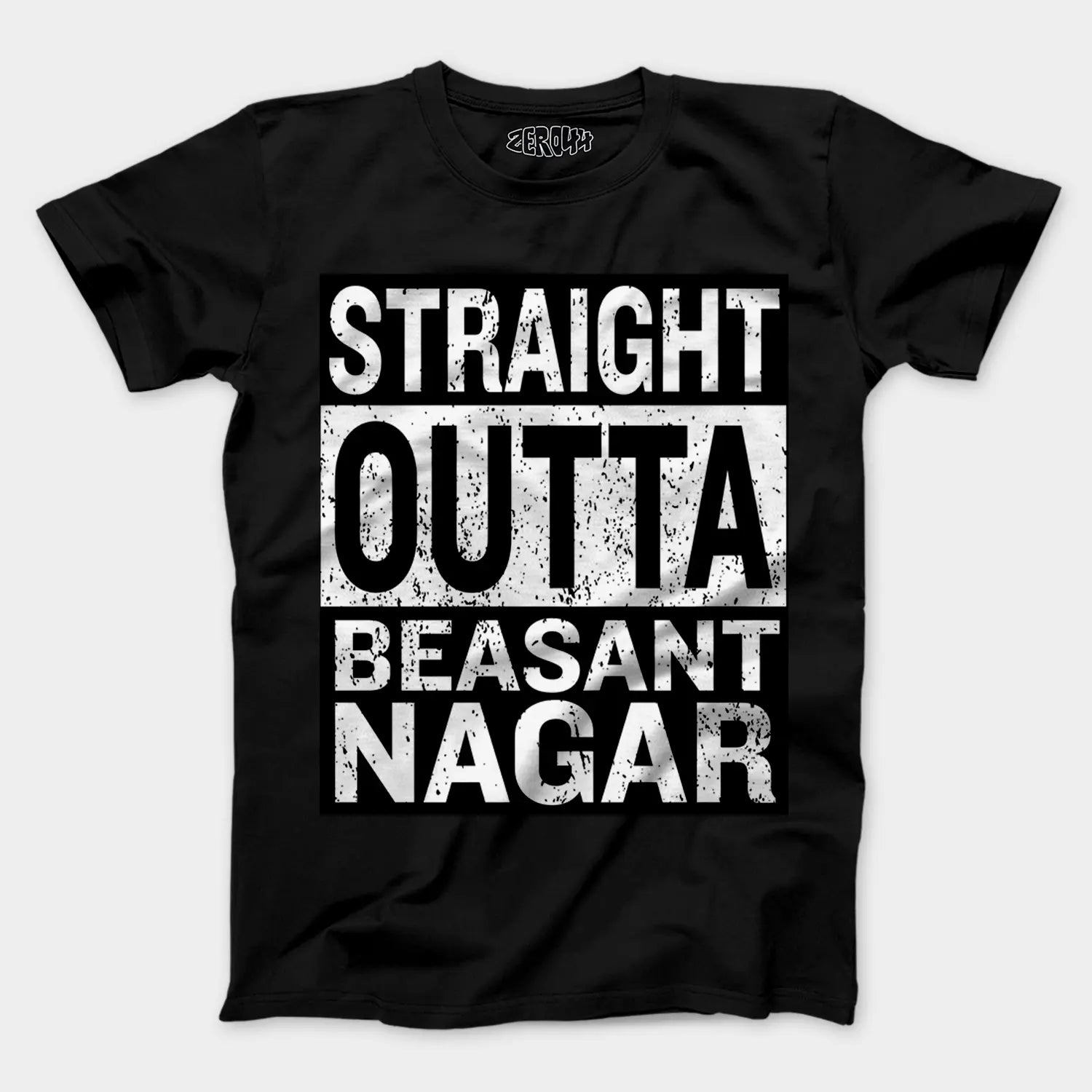 Straight Outta Beasant Nagar Men/Unisex T-Shirt in Black Color