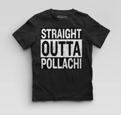 Straight Outta Pollachi Boys Round Neck T-Shirt in Black Color
