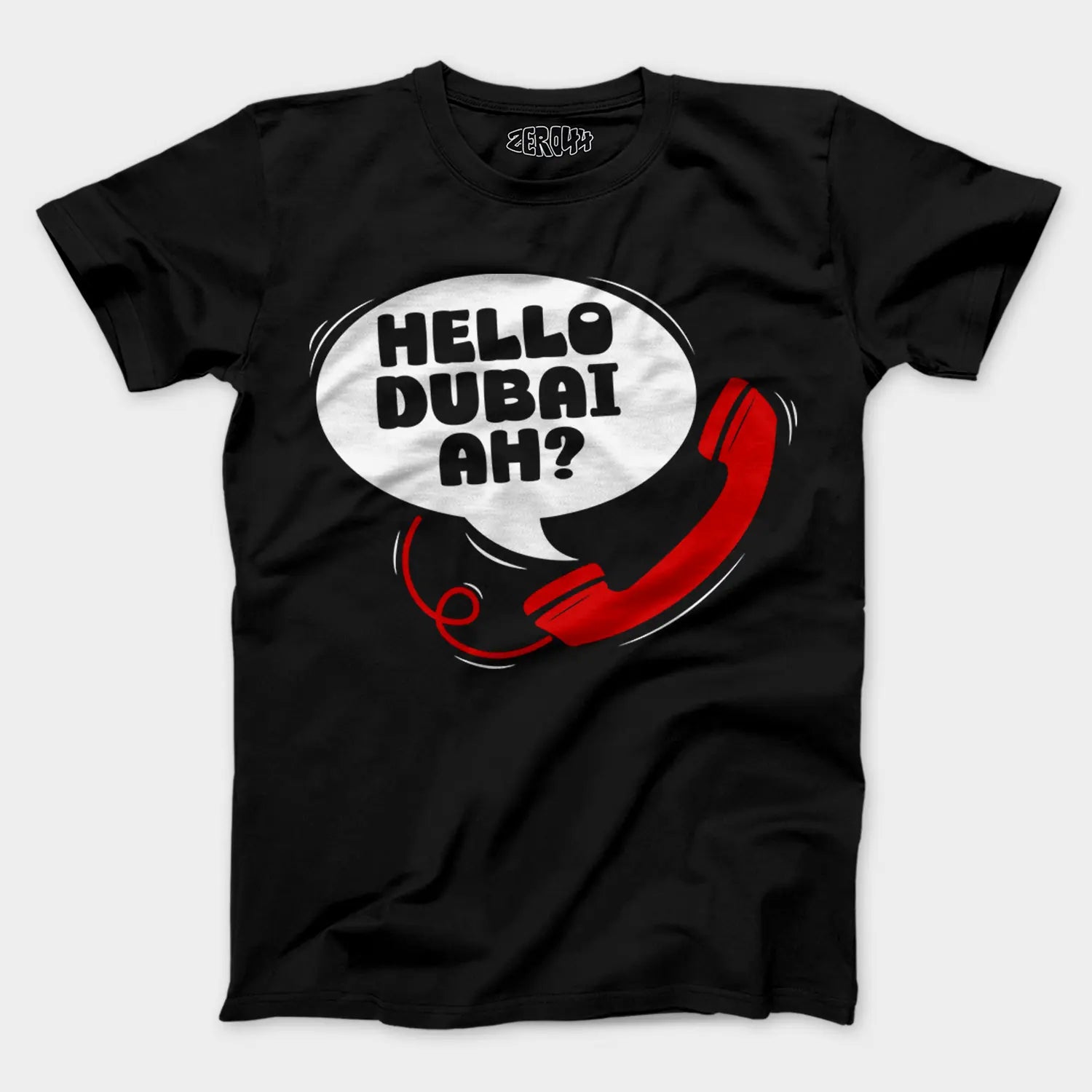 Hello Dubai Ah? Men/Unisex T-Shirt in Black Color