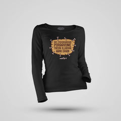 Nee Pudungurathu Puraavume Theva Illadha Aani Dhan Women's Long Sleeve T-Shirt in Black Color