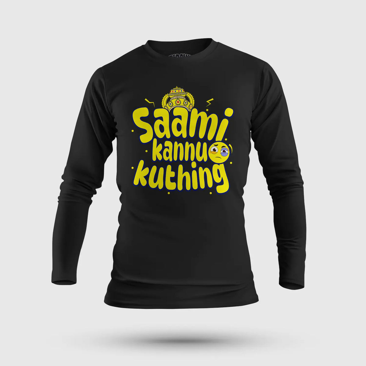 Saami Kannu Kuthing Men/Unisex Long Sleeve T-Shirt in Black Color