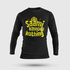 Saami Kannu Kuthing Men/Unisex Long Sleeve T-Shirt in Black Color