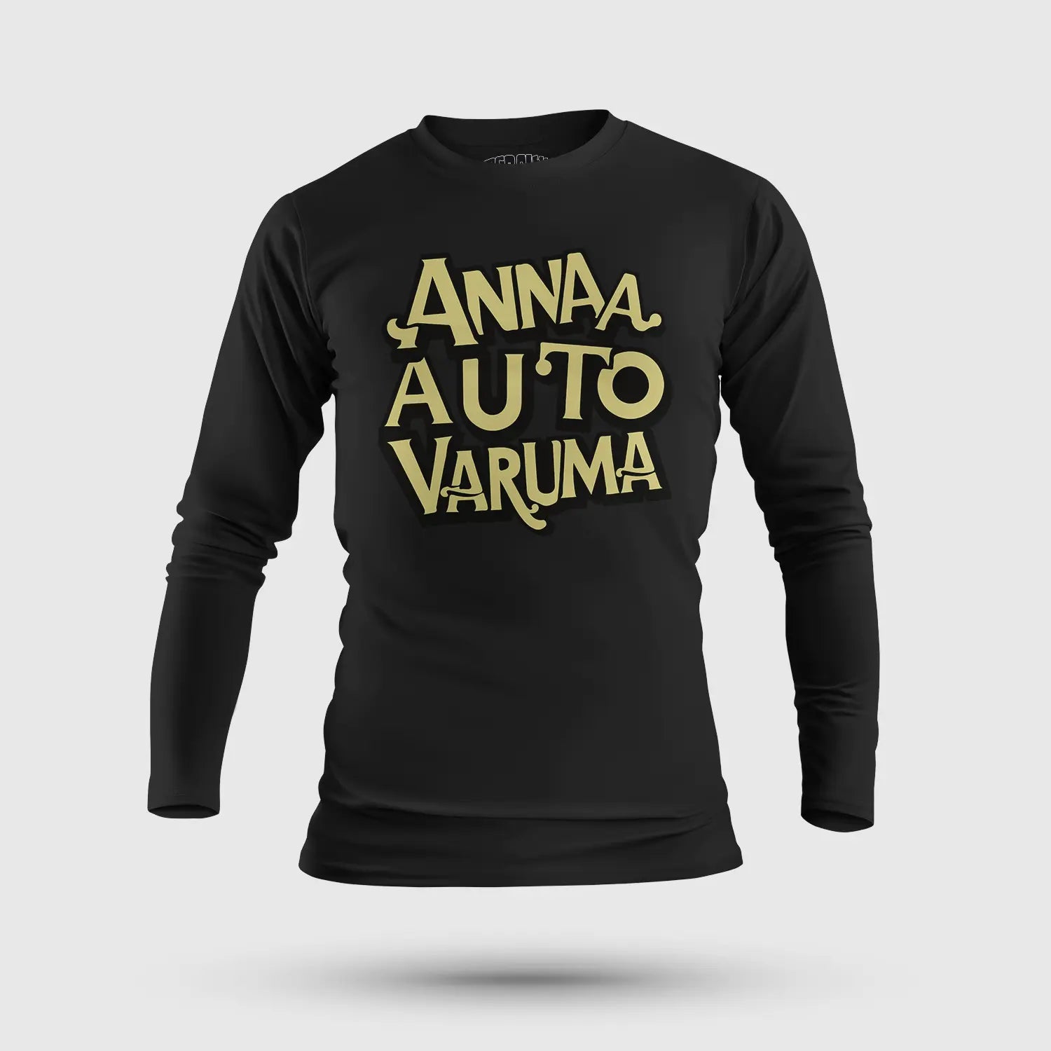 Anna Auto Varuma Men/Unisex Long Sleeve T-Shirt in Black Color