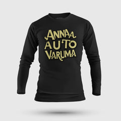 Anna Auto Varuma Men/Unisex Long Sleeve T-Shirt in Black Color