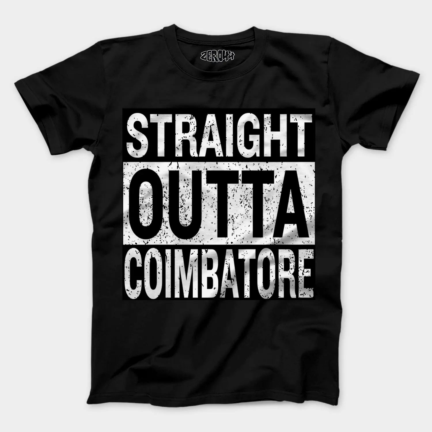 Straight Outta Coimbatore Men/Unisex T-Shirt in Black Color