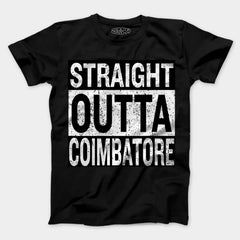 Straight Outta Coimbatore Men/Unisex T-Shirt in Black Color