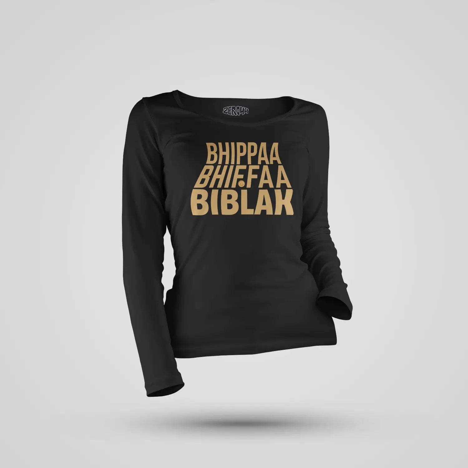 Bhippa Bhiffa Biblak Women's Long Sleeve T-Shirt in Black Color