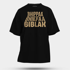 Bhippa Bhiffa Biblak Men/Unisex Oversized T-Shirt in Black Color