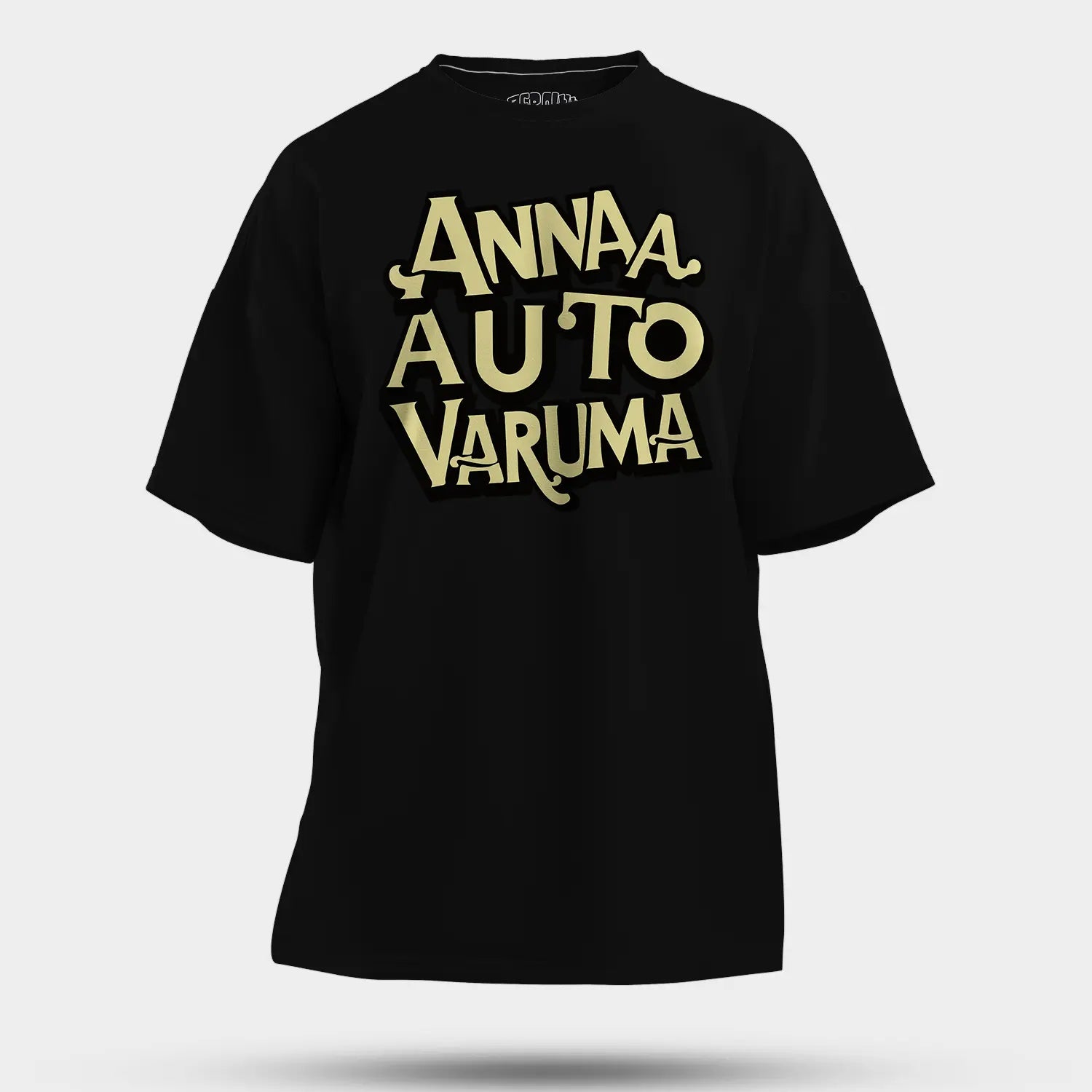 Anna Auto Varuma Men/Unisex Oversized T-Shirt in Black Color