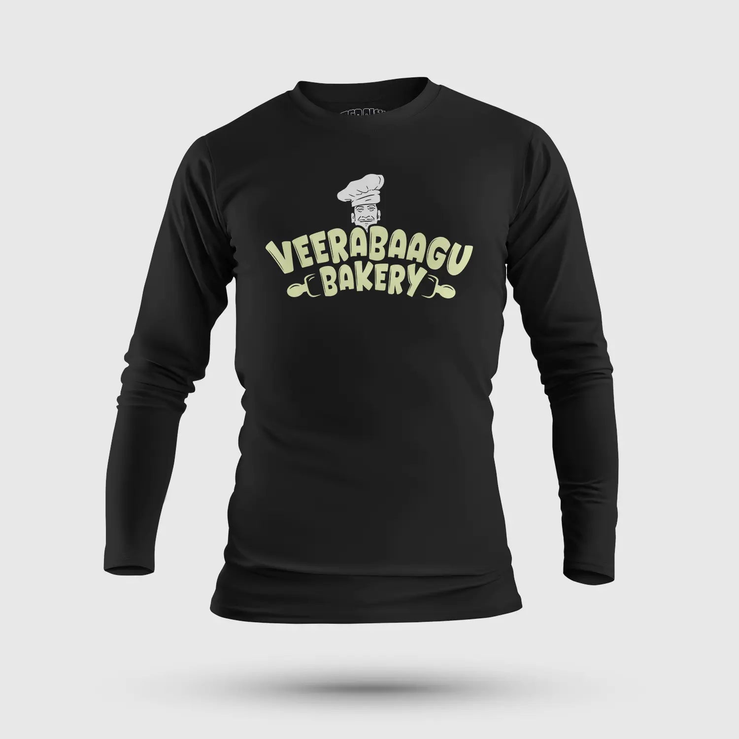 Veerabaagu Bakery Men/Unisex Long Sleeve T-Shirt in Black Color