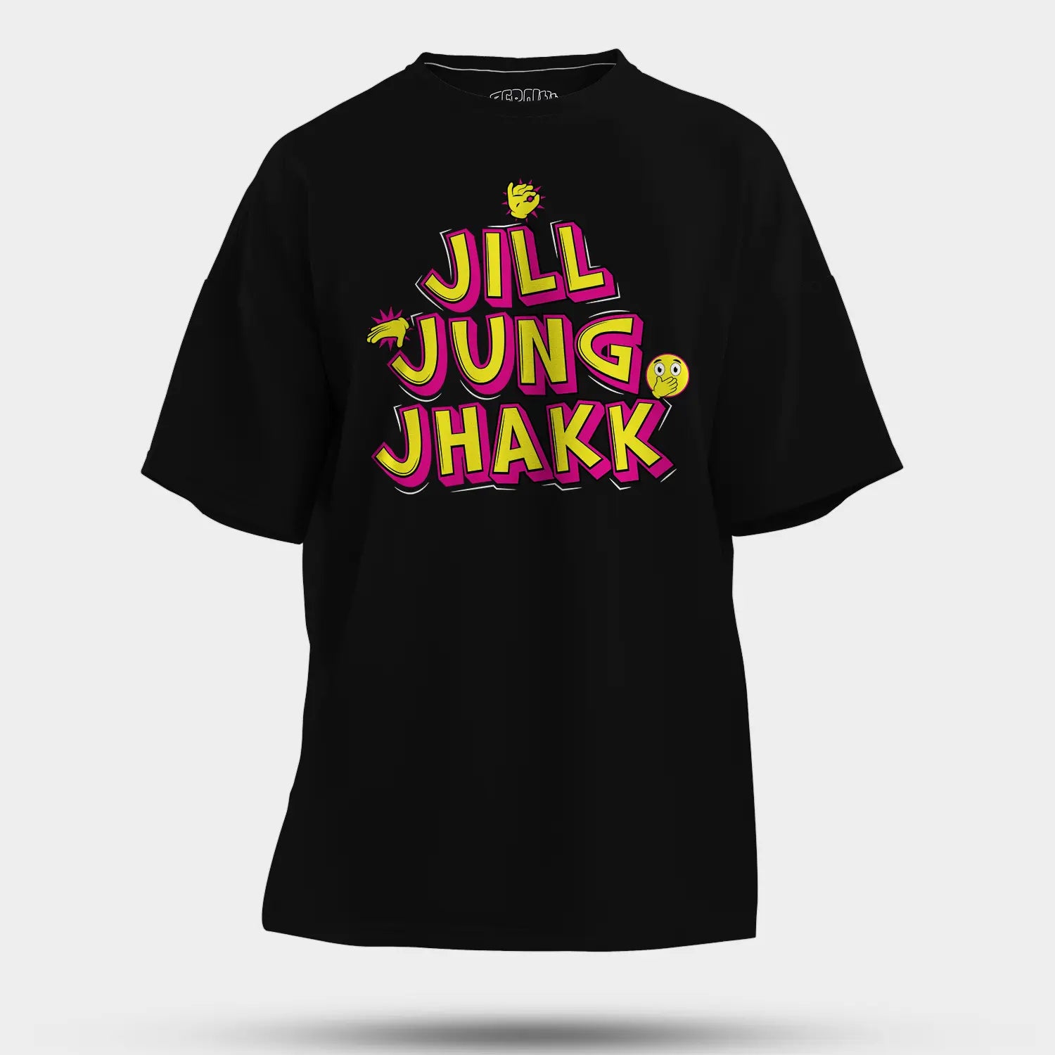 Jill Jung Jhakk Men/Unisex Oversized T-Shirt in Black Color