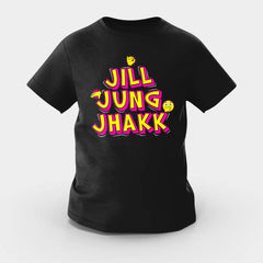Jill Jung Jhakk Girls Round Neck T-Shirt in Black Color