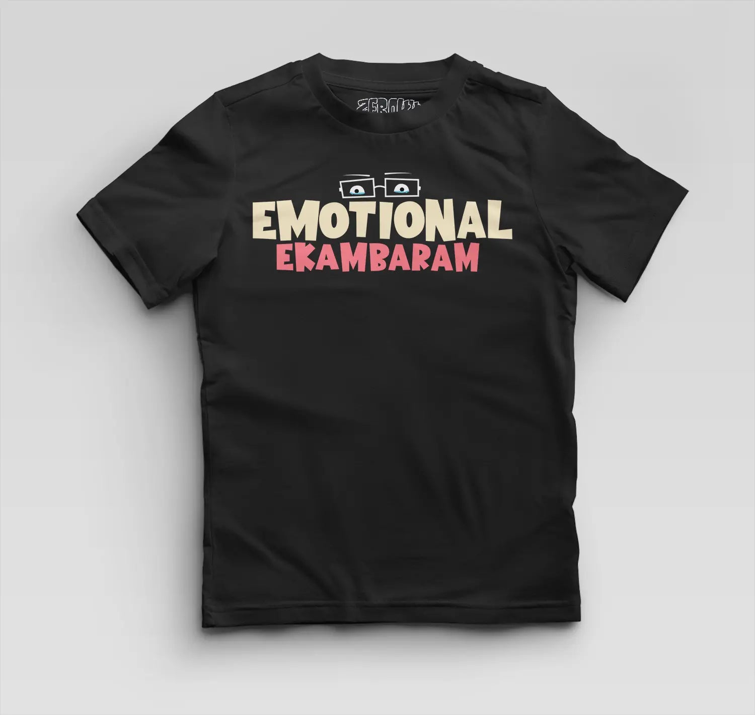 Emotional Ekambaram Boys Round Neck T-Shirt in Black Color