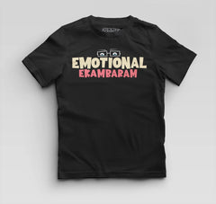 Emotional Ekambaram Boys Round Neck T-Shirt in Black Color