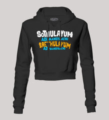 Sothulayum Adi Vaangiyaachu Saethulayum Adi Vaangiyaachu Women's Crop Hoodies in Black Color
